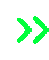 Green pixelated chevron arrows pointing to the right.