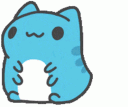 Bugcat Capoo transitions from a happy standing pose to a sleeping position with zzz symbols.