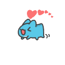 Bugcat Capoo jumping with joy surrounded by floating pink hearts.
