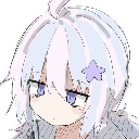 Anime girl with light purple hair and a star hair clip looking exhausted and unimpressed.