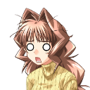 Anime girl with wide, empty eyes and an open mouth showing a shocked expression.