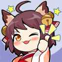 Cat girl with brown hair and cat ears winking while giving a thumbs up gesture.
