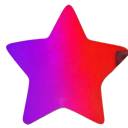 A five-pointed star featuring a smooth gradient from purple on the left to red on the right.