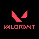 Valorant logo in red on a black background.
