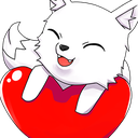 WhiteFoxHeart Discord sticker - Hollanov Haven -`♡´-