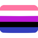 Genderfluid pride flag with horizontal stripes of pink, white, purple, black, and blue.