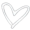 White heart symbol drawn with a simple line style.