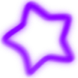 A simple purple five-pointed star shape with a hollow center.