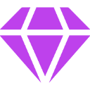 Diamond gemstone in vibrant purple with black outlines.