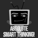 A television-headed character with a smug expression and the text ABSOLUTE SMART THINKING! below it.