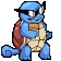 Squirtle wearing black sunglasses walking with a confident and cool expression.