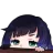 Anime girl with dark hair and green eyes peeking over a dark ledge with a suspicious expression.