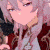 Anime girl with a smug expression next to a bright red energy slash effect.