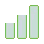 A pixel art bar chart showing four stages of growth from gray to red, orange, and green.