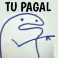 A simple white line-art character with a blank face pointing its finger directly at the viewer.