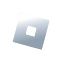 A tilted gray square with a square cutout in the center.