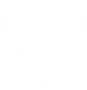 Shield icon with a split black and white design.