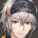 Anime boy with silver hair and a black headband wearing a smug, calm expression.