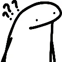 A simple black and white stick figure with a blank expression and three question marks floating above its head.