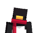 Four blocky penguins wearing red scarves moving in a rhythmic, dancing motion.