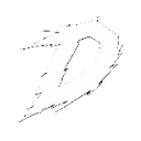Letter D written in a bold, white, distressed brush-stroke style against a black background.