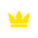 A stylized golden crown icon with a glowing aura.