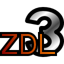 The letters ZDL in orange gradient and a large silver 3D number 3 with a black outline.