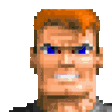 A pixelated man with orange hair and blue eyes shaking back and forth with an angry, gritted-teeth expression.