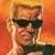 Duke Nukem wearing sunglasses and smoking a cigar against a fiery orange background.