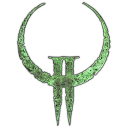 A textured green crescent moon shape enclosing the Roman numeral two against a black background.