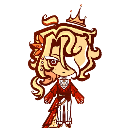 A blonde character with an eyepatch and a crown wearing a red outfit in a pixel art style.
