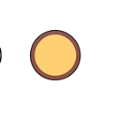 Gold coin with a dark brown border centered on a black background.