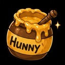 Honey pot with a wooden dipper dripping with golden honey against a black background.