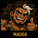 Muscular man with a beard and white hair streak smiling and giving a thumbs up.