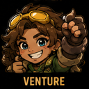 An anime-style adventurer with brown hair and goggles gives a thumbs up with a wide, confident smile.
