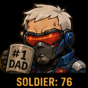 A tactical soldier wearing a red visor and mask drinks from a mug labeled #1 DAD.