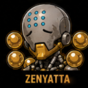 Zenyatta the robot monk with a sad expression and floating golden orbs.