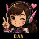 A girl with brown hair and headphones winking and making a peace sign with her hand.