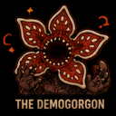 Demogorgon creature with a petal-shaped, toothy head and hands raised in a confused gesture, surrounded by question marks.