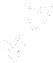 Multiple hand-drawn white heart outlines arranged in a pattern.