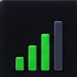 Signal strength indicator with three green bars and one empty gray bar.