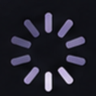 Loading spinner icon with purple segments arranged in a circle on a dark background.