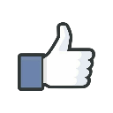 Hand with thumb pointing upward in a classic like gesture.