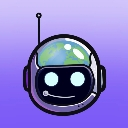 Robot with a globe head and a small antenna smiling happily.