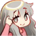 Anime girl with a halo taps her temple with a smug, knowing expression.
