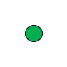 Green circle centered on a solid black background.