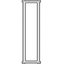 A gray rectangular border frame on a black background.