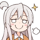 Anime girl with long white hair wearing a smug expression with a sparkling star.