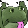 FrogJazzHands animated GIF emoji from Aeris