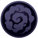 Shadow cloud swirls in a circular motion inside a dark purple frame.